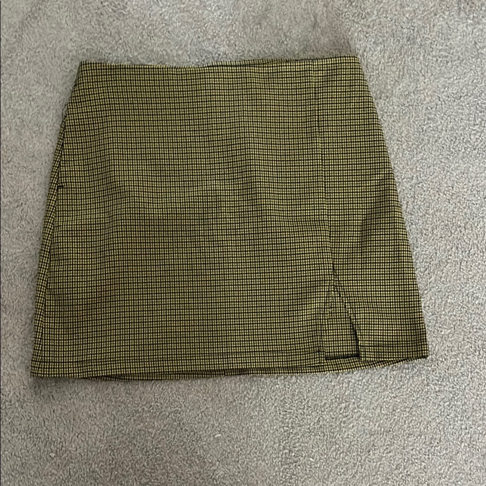 Urban Outfitters Green and Blue Checkered Houndstooth Pencil Mini Skirt